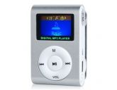 1,0 "LCD Clipe MP3 Player com FM & TF Slot (Prata)