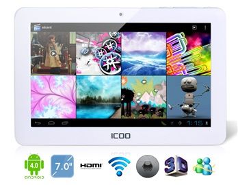 ICOO 7 "Android 4.0.3 A13 1.5GHz externo 3G Tablet PC com 4G